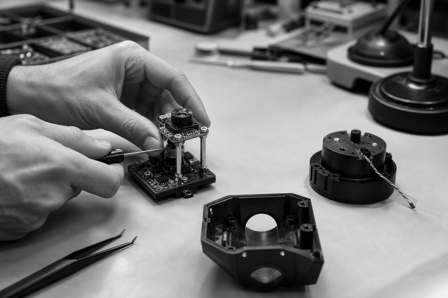 Hardware assembly and shipping placeholder